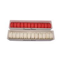 Red Velvet and Vanilla Macaron Cookie Gift Box, 24 Count