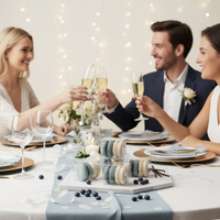 Luxury French Macaron Party Favors Blue & White 5 Pack of 2-Count Boxes