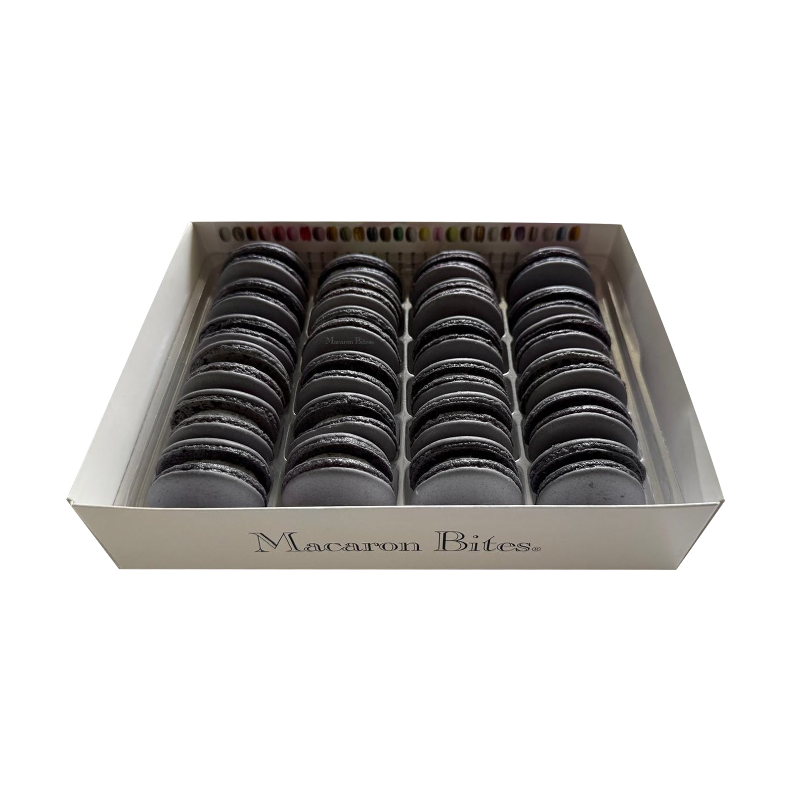 Macaron Bites® Box of 24 French Macarons – Cookies and Cream Flavor