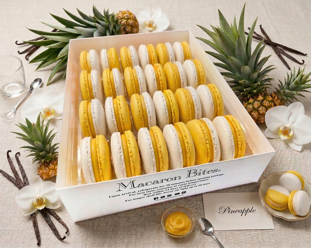 Gourmet Pineapple Macarons - 24 Count