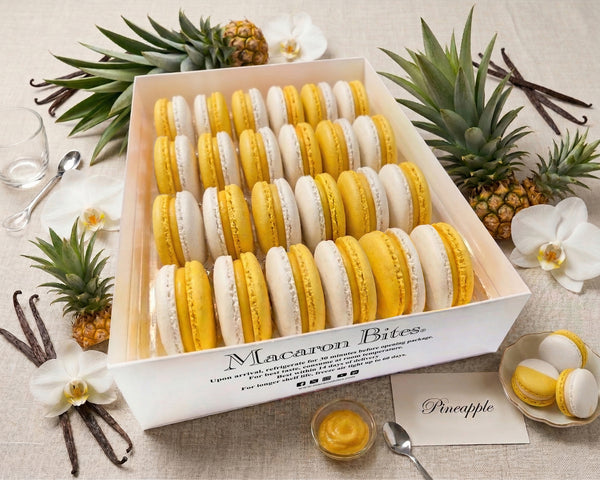 Gourmet Pineapple Macarons - 24 Count