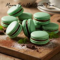 Macaron Bites: 24 French Macarons Gift Box – Red Velvet & Mint Chocolate Holiday Cookies