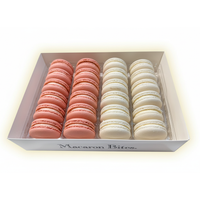 Macarons Strawberry and Vanilla, 24 count