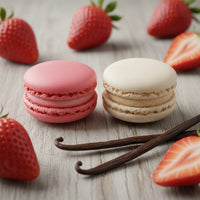 Macarons Strawberry and Vanilla, 24 count