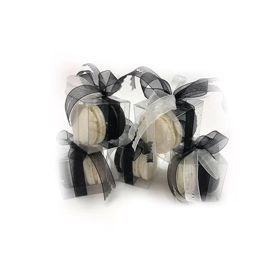 10 Black Tie French Macarons Party Favors Package