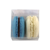 10 Blue and White French Macarons Party Favors Package